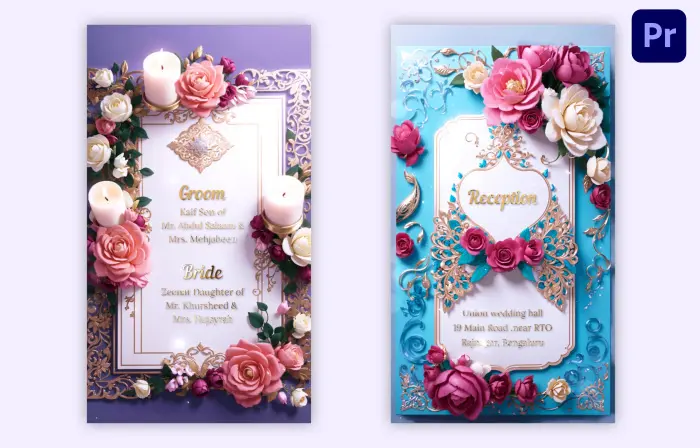 Islamic 3D Floral Design Wedding Invitation Instagram Story